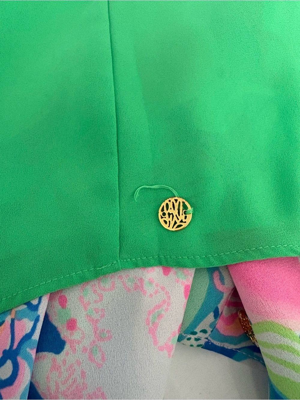 Lilly Pulitzer, reversible, floral and bright green, tank top size, medium - Picture 8 of 8